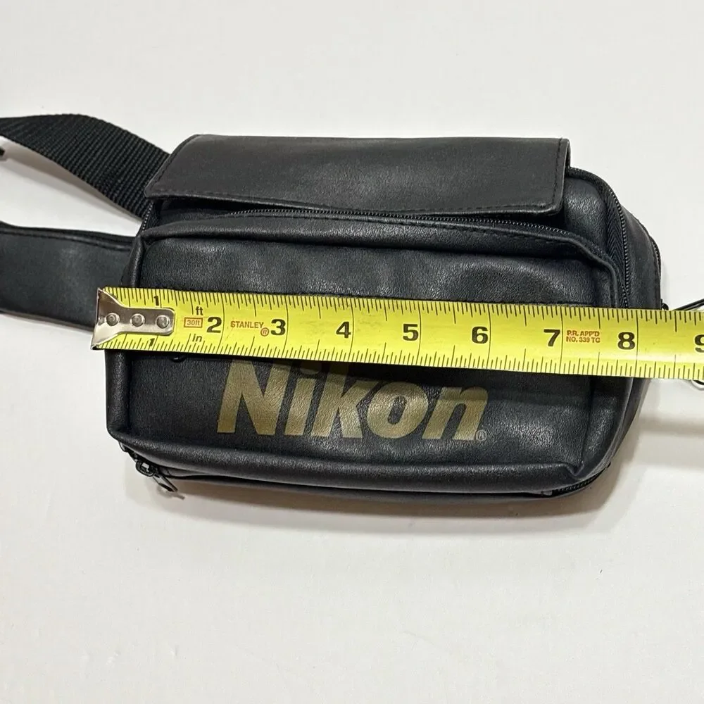 Black Vintage Nikon Leatherette Waist/Fanny Pack / Cross Body Bag